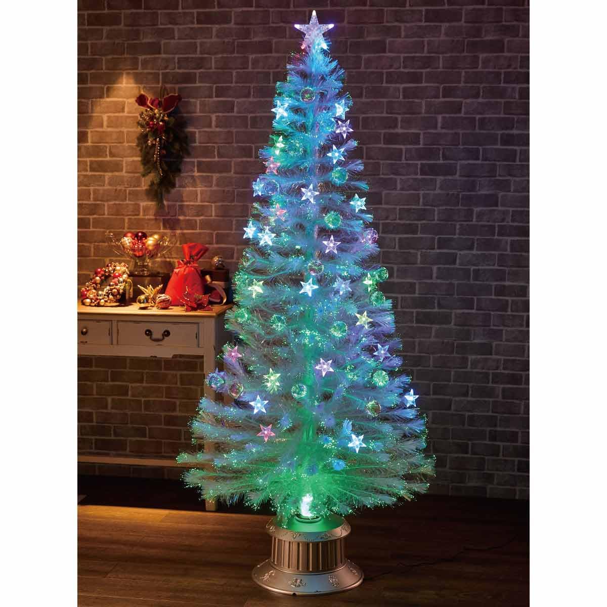 Amazon.co.jp: ホワイトファイバークリスマスツリー レインボースター